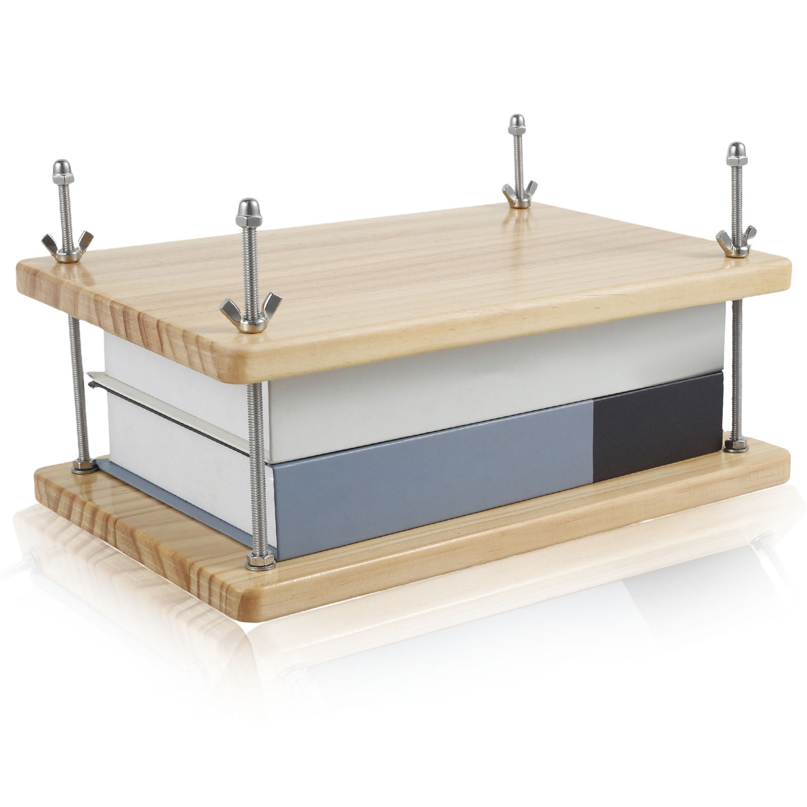 Bamboo Wood Book Binding Press Flower Press Book Press Machine Multifunctional Bookbinding Press for Bookbinding and Flower Pressing,11.6x7.7in
