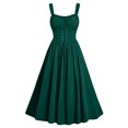 thumbnail image 2 of Smsaxvxz Halloween Costume for Women Fashion Renaissance Gothic Strap Dresses Medieval Ren Faire Dress Army Green S, 2 of 8