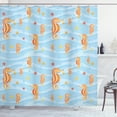 thumbnail image 1 of Ambesonne Ocean Shower Curtain, Waves Tropic Sea Ceature, 69"Wx84"L, Orange Blue, 1 of 3