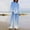 Light Blue, variant on successthop Two Piece Lounge Set Gradient Crewneck Long Sleeve Shirts and Wide Leg Long Pants Basic Travel Pajamas Lounge Set Loungewear Summer Outfits