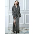 thumbnail image 7 of Robes for Women, LOFIR Long Womens Robes, Soft Fluffy Fleece Bath Robe with Front Pocket, Winter Warm Plush Lapel Women's Robes, Adjustable Belt, Grey, S/M, 7 of 7