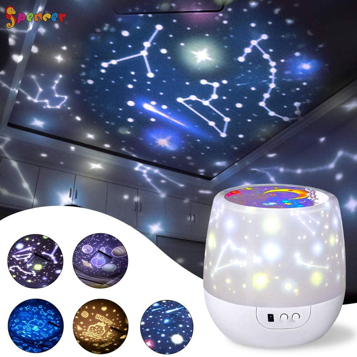 Star Night Light Universe LED Rotating Projector Lamp Bedroom Gifts For Kid Baby 