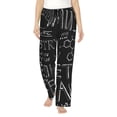 thumbnail image 2 of Kdxio Women's Comfy Stretch Black ScientificPrint Drawstring Pajama Pants-Small, 2 of 9