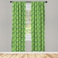 thumbnail image 3 of Ambesonne Green Curtains, Abstract Hosta Plantation, Pair of 28"x84", Fern Lime and Pale Green, 3 of 5