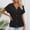 Black, variant on Shirts for Women Summer 2026 Casual Basic Tees Loose Solid Color V-Neck Short Sleeve Y2K Spring Button Up Tops