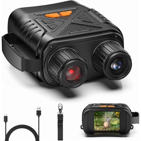 High-Definition Digital Night Vision Goggles with 6X Optical Zoom 800m Viewing Range in Total Darkness Infrared Binoculars with 7 Adjustable IR Levels for Wildlife Observation and Camping
