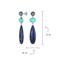 thumbnail image 4 of Bling Jewelry Womens Unique  Dangle Gemstone Earrings with Turquoise & Sodalite Teardrops, 4 of 4