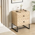 thumbnail image 2 of HOMCOM Table de Chevet, Table d'Appoint avec 2 Tiroirs, Design Zig Zag, 2 of 10