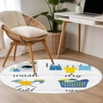 thumbnail image 5 of Round Rugs 4 Ft, Modern Minimalist Non Slip Area Rugs for Kitchen Bedroom Entryway, Cartoon Laundry Room Washing Machine Washable Carpet Runner Rug Floor Mats for Bedroom Home Decor, 5 of 9