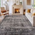 thumbnail image 2 of Qinaqin 4 x 6 ft Polyester Pearl Velvet Verde Camel Rectangular cm de Alturaallway Bathroom Entryway Kitchen Oficina Plegable Flower Printed Persian Anchoashable Area Rug, 2 of 7