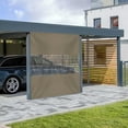 thumbnail image 4 of Covers & all Outdoor Clear Panel Curtain, 12 oz Vinyl Outdor Curtains for Patio, Waterproof & Weather Resistant Tarp with Brass Grommets for Pergola, Porch, Gazebos, Balcony (15' H x 7' W feet, Beige), 4 of 6