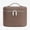 Kahki, variant on Faux Leather Travel Cosmetic Case, Portable Hard Makeup Storage Box with Top Handle