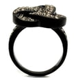 thumbnail image 3 of Luxe Jewelry Designs Women's Black IP Stainless Steel Ring with Light Smoked Crystals - Size 10, 3 of 4