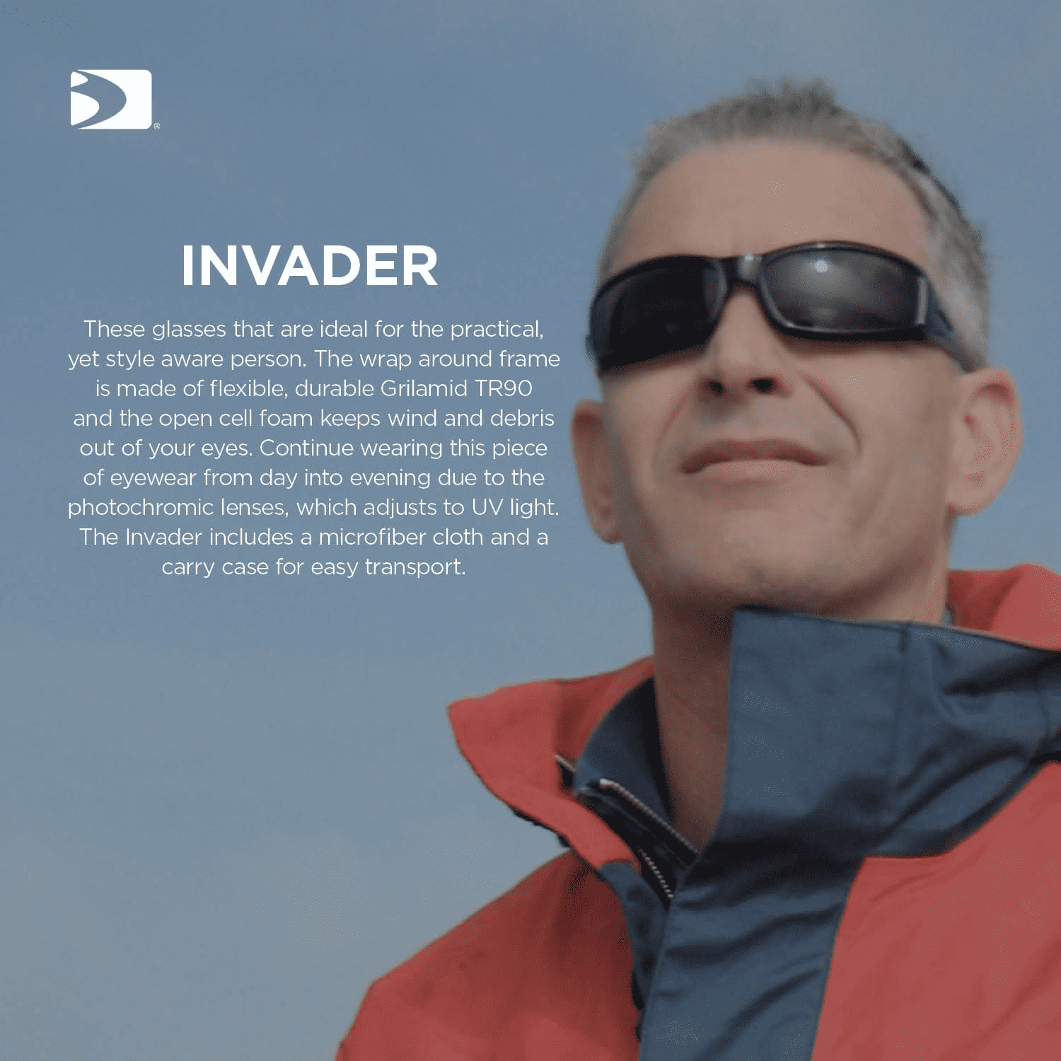 Bobster® Invader Gloss Black Frame Clear Photochromic Lens