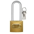 thumbnail image 2 of 3.25" Heavy Duty Long Shank Shackle Gold Metal Padlocks Brass Locks 3 Keys 32mm, 2 of 2
