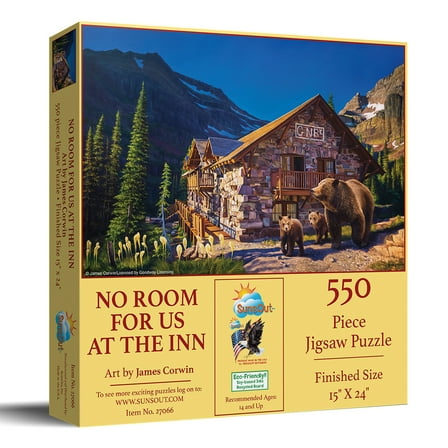 SUNSOUT INC - No Room for us at the Inn - 550 pc Jigsaw Puzzle by Artist: James Corwin - Finished Size 15" x 24" - MPN# 27066