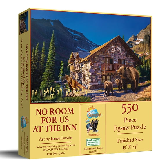 SUNSOUT INC - No Room for us at the Inn - 550 pc Jigsaw Puzzle by Artist: James Corwin - Finished Size 15" x 24" - MPN# 27066