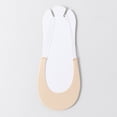 thumbnail image 2 of 5 Pairs Ultra Low Cut Liner Socks for Women No Show Toe Topper Liner Sock with Sling Back for Women, Sling No Show Padded Half Sock for Heels Dress Shoes Complexion, 2 of 7