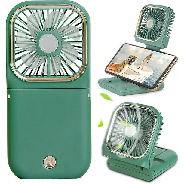 Mini Fan, Battery Operated Small Fan, USB Portable Rechargeable Fan, Mini Handheld Fan Desktop Fan, (Green, 1 pack)