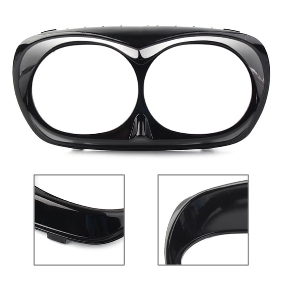 ZS Glossy Black Motorcycle Scowl Headlight Bezel Fairing Cover ABS Trim For Harley Road Glide FLTR FLTRX FLTRU 1998-2013