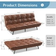 Convertible Futon Sofa Bed with Adjustable Armrest, Modern Sleeper