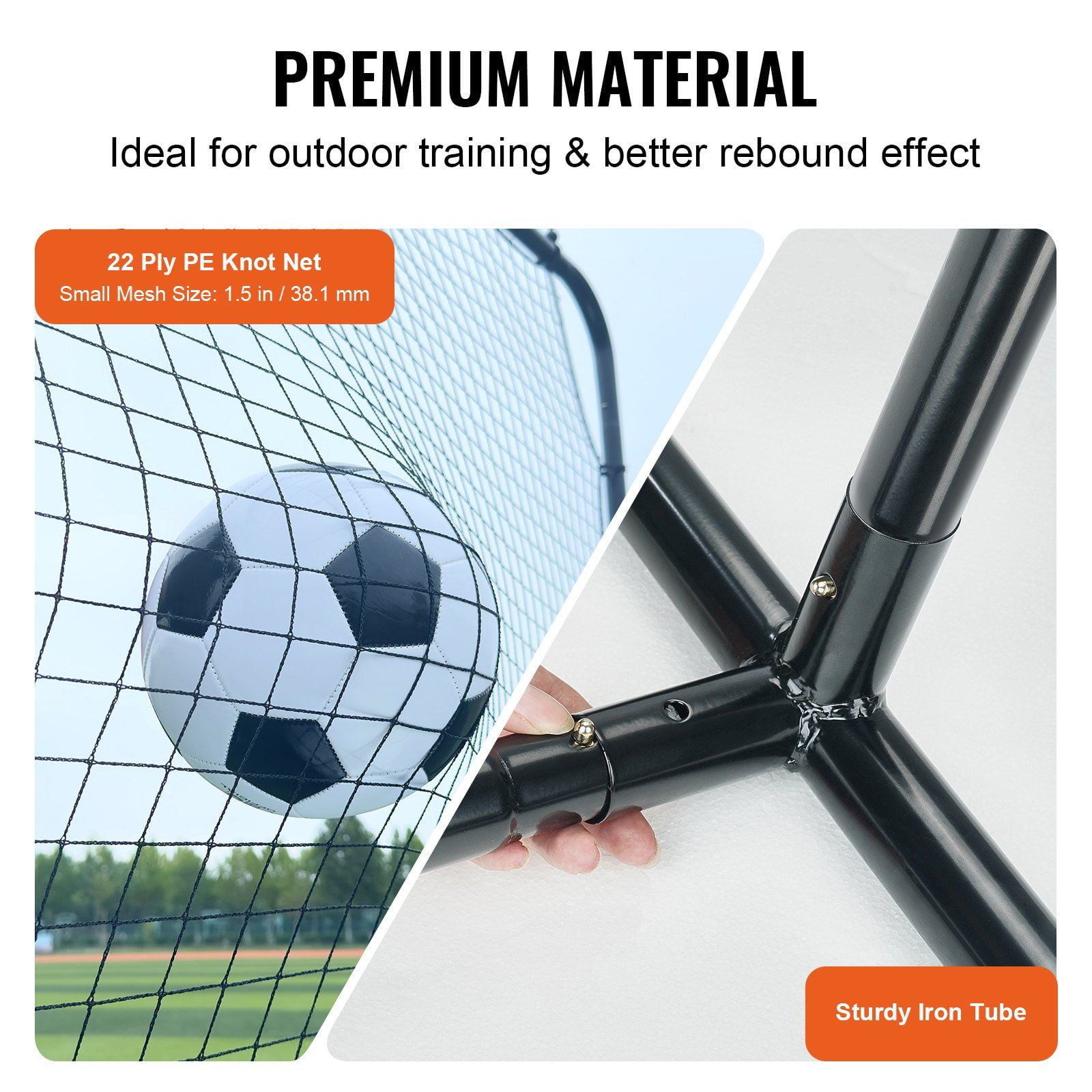 12x6FT Football Rebounder Wall with Bag - Durable Soccer Training Net for Passing, Volleyball & Solo Backyard Practice