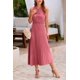 thumbnail image 5 of Vestido PRETTYGARDEN Midi Rojo con Cuello en V y Volantes de Lunares Suizos Talla S, 5 of 8