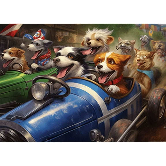 jigsaw Puzzles 50 pieces for adults Racing Dogs puppy Formation wooden Challenging Puzzles Perfect for Game Nights 7.9'' x 5.9''