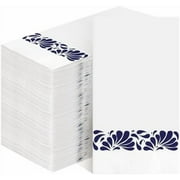 200 Pack Talavera Party Paper Napkins Mexican Cielito Lindo Wedding Favors Blue and White Mexican Fiesta Disposable Hand Napkins for Talavera Wedding Baby Shower Party Supply
