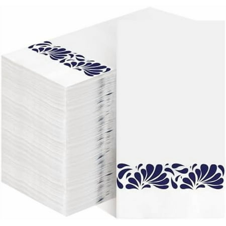 200 Pack Talavera Party Paper Napkins Mexican Cielito Lindo Wedding Favors Blue and White Mexican Fiesta Disposable Hand Napkins for Talavera Wedding Baby Shower Party Supply