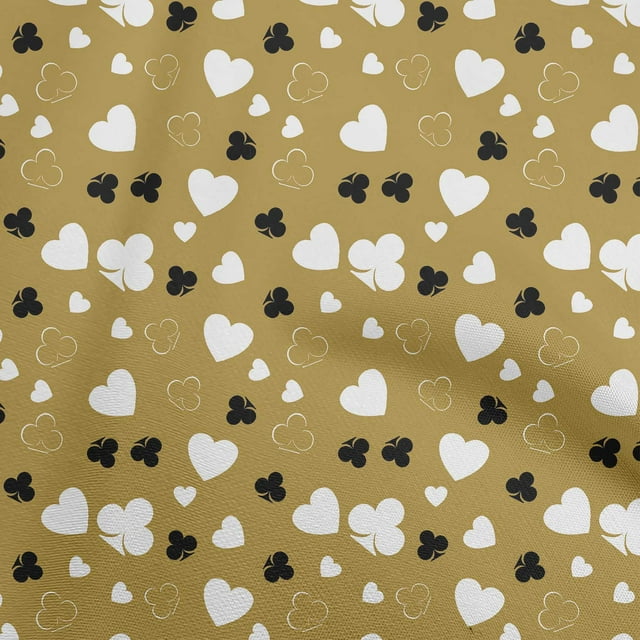 oneOone Viscose Chiffon Light Brown Fabric Poker Card Craft Projects Decor Fabric Printed By The Yard 42 Inch Wide