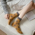 thumbnail image 5 of Vintage Style Crew Socks with Cute Floral Cuff for Women, 5 of 7