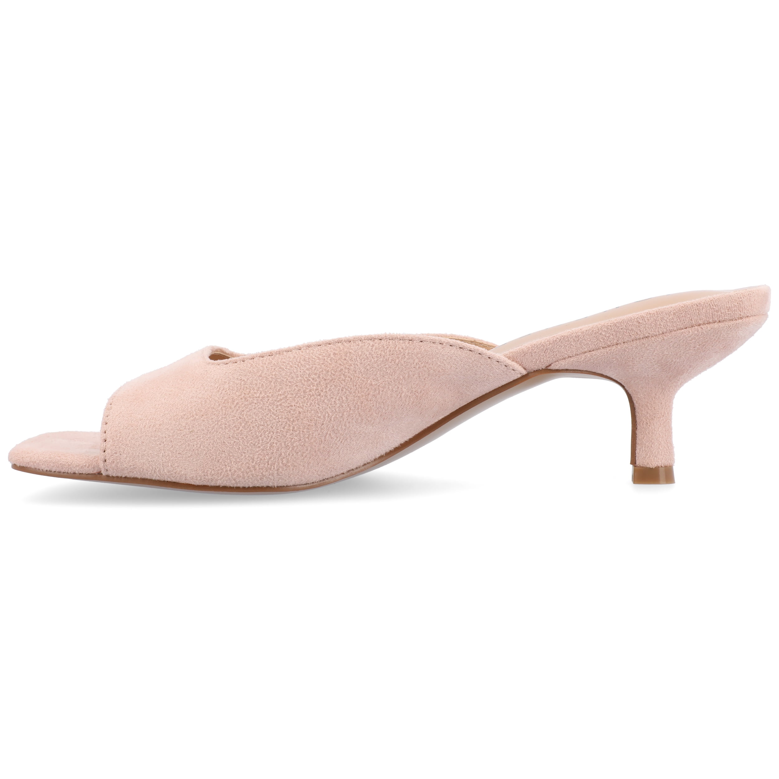 Journee Womens Larna Slip On Kitten Heel Open Toe Dress Sandals, Widths Available