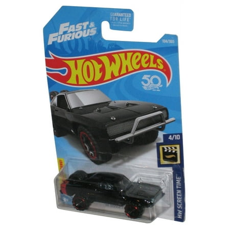 Hot Wheels Fast & Furious HW Screen Time 4/10 (2017) Black '70 Dodge Charger Car 104/365