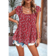 thumbnail image 5 of Blusas Tipo Túnica de Verano para Mujer, Blusas Informales Elegantes, Holgadas, de Corta. Rojo M, 5 of 10