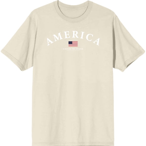 Americana America Flag Men's Natural Crew Neck Short Sleeve Tee-XL
