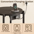 thumbnail image 5 of LIKIMIO Round End Tables, 16" W Small Round Side Tables with Charging Station, 2-Tier Modern Nightstands for Small Spaces, Living Room, Bedroom, Black, 5 of 18