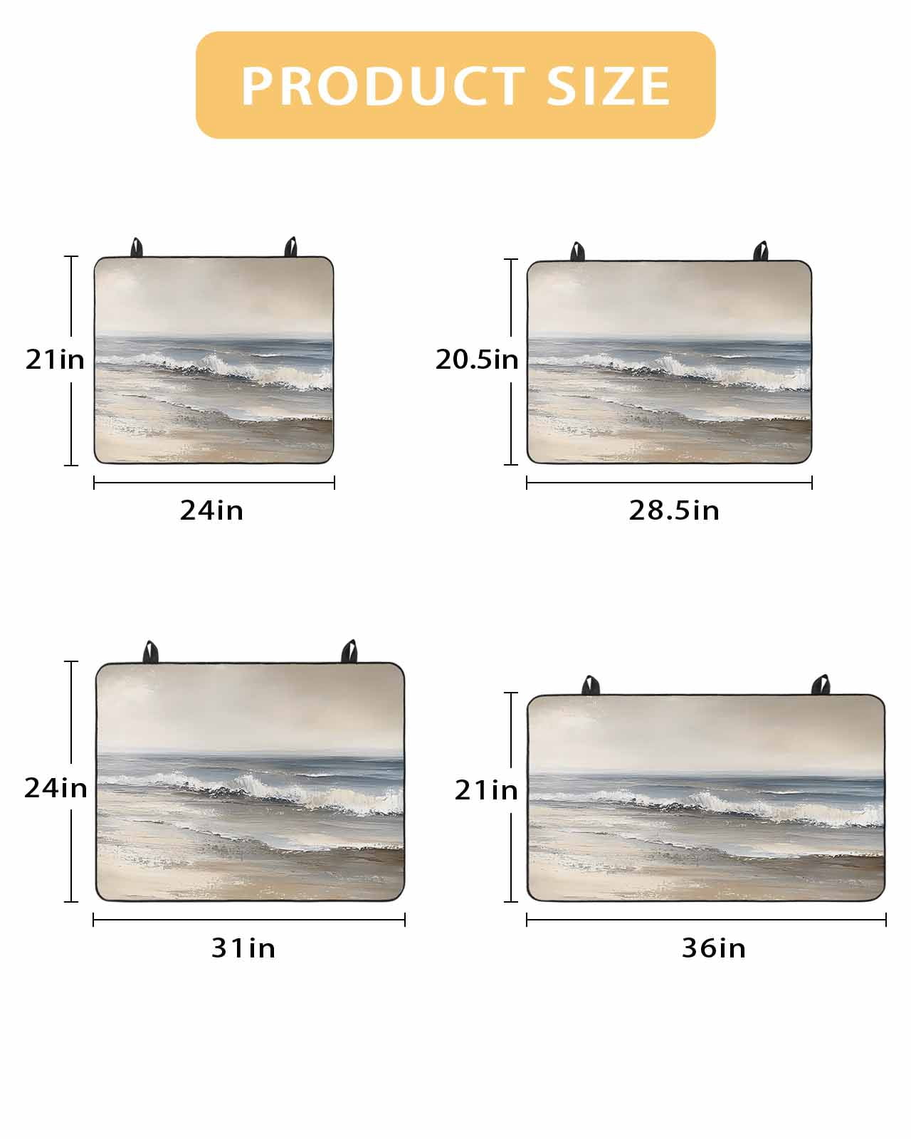 nqOlkjepod Large Induction Cooktop Protector Mat 24"x21", Ocean Stove Top Covers for Electric Stove, Grey Sky Abstract Beach Minimalism Art Decorative Stove Burner Cover Mats, Glass Top Stove Cover