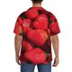 thumbnail image 3 of Balery Strawberry Red Camisa Casual de Manga Corta con Botones para Hombre, Texturizada, Estilo Cubano, para Playa, Verano-Small, 3 of 5