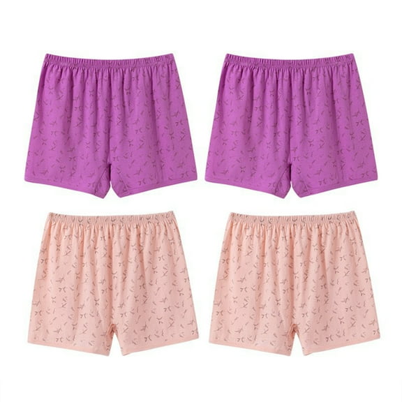 Otvok 4Pcs Ladies Briefs Plus Size Abdominal Panties Hight Waiste Four Cornered Underpants