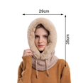 thumbnail image 5 of En invierno, el cuello de la bufanda de punto femenino con capucha se mantiene caliente, el sombrero baraklava, el sombrero de frijol, el sombrero rosa a prueba de viento., 5 of 5