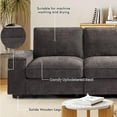thumbnail image 5 of Harkawon 72" Modular Sofa Couch with Seats Storage, Comfy 2-Seater Chenille Fabric Loveseat for Living Room, Office, Small Space, USB Charging, Side Pockets, Couch with Removable Cover (Dark Grey), 5 of 5