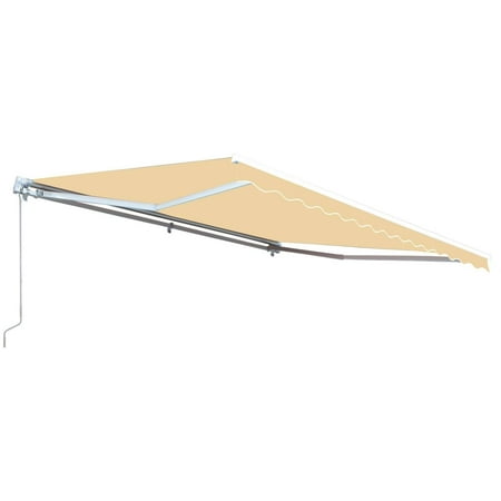 ALEKO 12' x 10' Retractable Patio Awning, Ivory Color