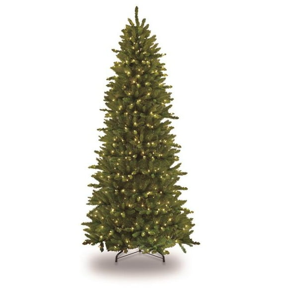 Puleo International 10 ft. Pre-Lit Slim Fraser Fir Artificial Christmas Tree with 900 Clear Lights