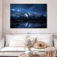 thumbnail image 2 of Elephant Stock Night Sky At Grand Teton Wall Art - Horizontal Canvas Wall Art - Living Room Wall Decor - Nature Canvas - Black And Blue Decor - 51" x 34", 2 of 8
