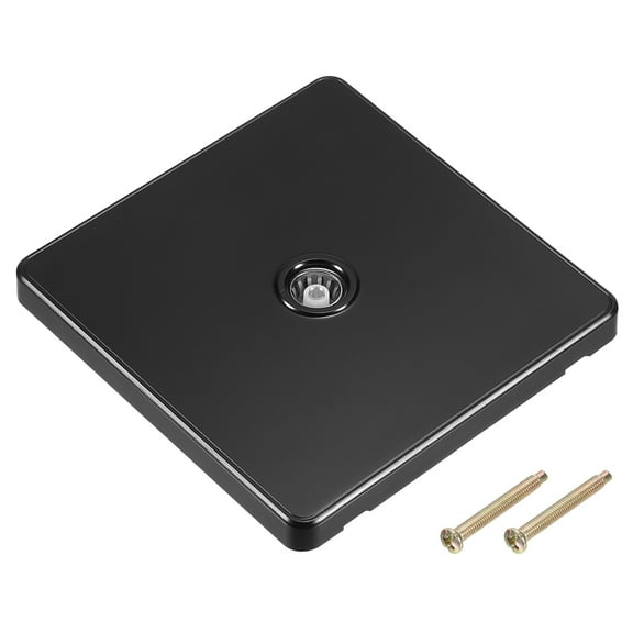 TV Aerial Socket Wall Plate Single Gang Black PC 88x86mm for Coaxial Cable