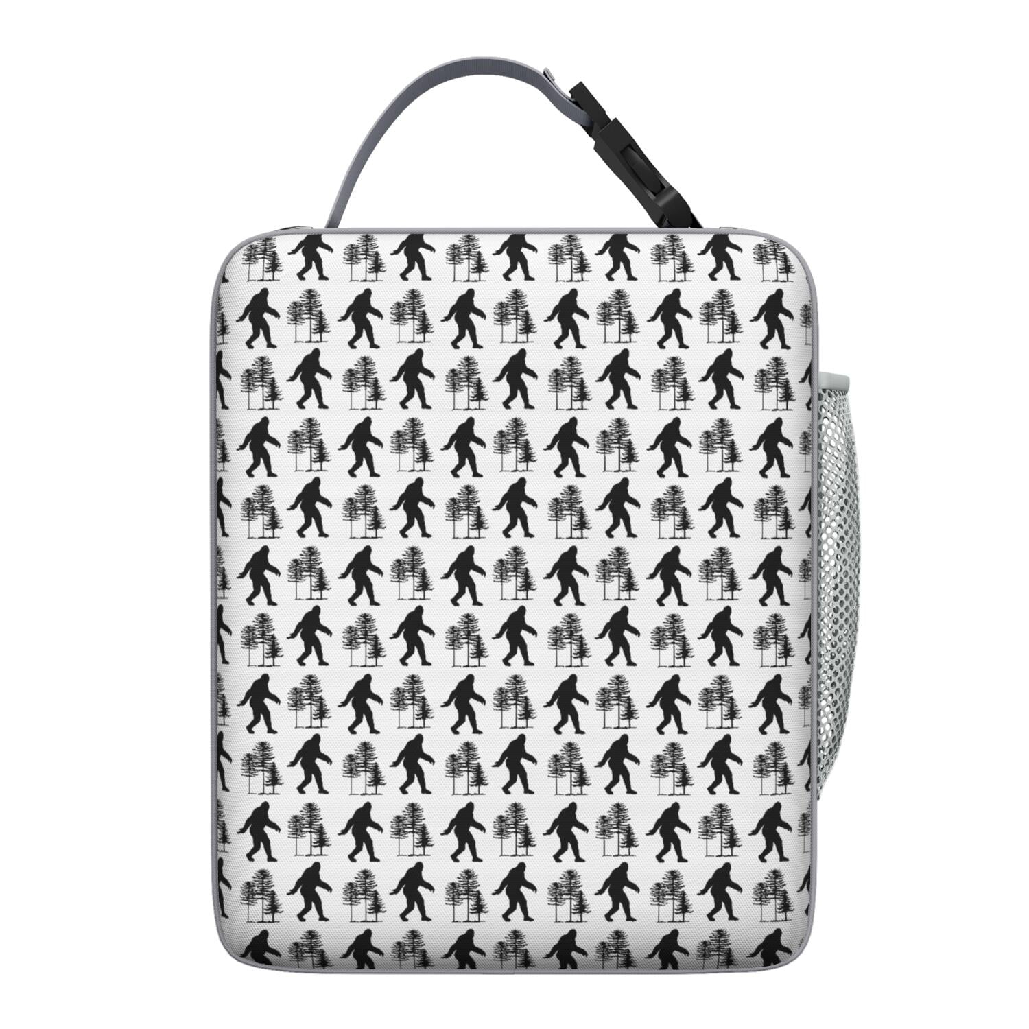 Funny Bigfoot Insulated Lunch Bag for Men Women, Waterproof Cooler Tote with Sasquatch Footprint Print, Spacious Thermal Meal Bag for Hiking, Camping, Office, Survival, Outdoors