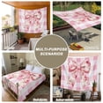 thumbnail image 6 of Pink Floral Print Tapestry for Bedroom Wall Hanging Tapestry, Checkered Bow Rose Flower Gingham Ceiling Backdrop Tapestries Poster Blanket Wall Decor for Teens Room Living Room Dorm 39" x 59", 6 of 8