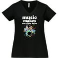 thumbnail image 3 of Inktastic Music Makes Everything Better Women's Plus Size V-Neck T-Shirt, 3 of 5