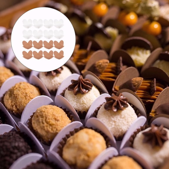 LOLIPPYY 100Pcs Chocolate Paper Candy Cups Separating Square Trays for Home Users